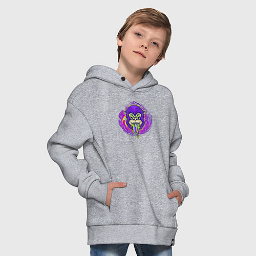 Детское худи оверсайз Purple monkey / Меланж – фото 4