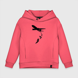 Толстовка оверсайз детская Surfer plane, цвет: коралловый