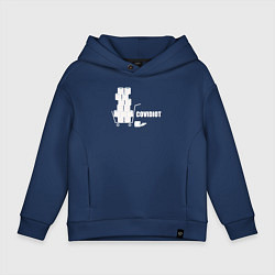 Толстовка оверсайз детская Ковид идиот, цвет: тёмно-синий