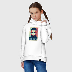 Толстовка оверсайз детская Drake, цвет: белый — фото 2