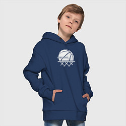 Толстовка оверсайз детская Basketball play, цвет: тёмно-синий — фото 2