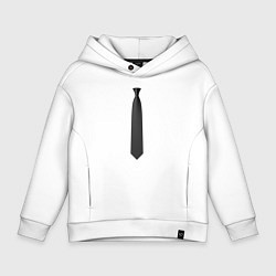 Толстовка оверсайз детская Черный галстук, цвет: белый