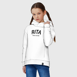 Толстовка оверсайз детская Rita never alone - motto, цвет: белый — фото 2