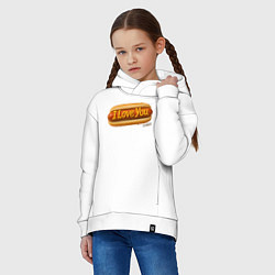 Толстовка оверсайз детская Hot dog I love you, цвет: белый — фото 2