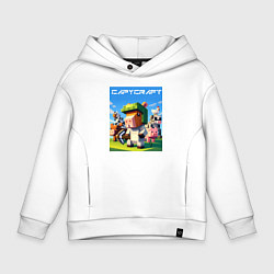 Толстовка оверсайз детская Capycraft - collaboration ai art, цвет: белый