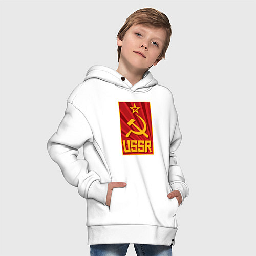 Детское худи оверсайз USSR style / Белый – фото 4
