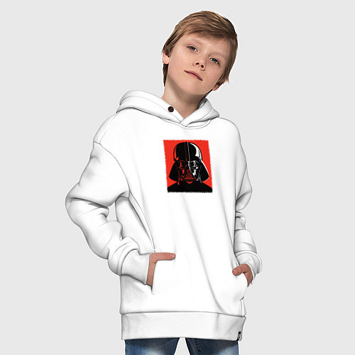 Детское худи оверсайз Дарт вейдер два цвета / Белый – фото 4