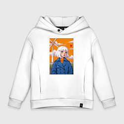 Толстовка оверсайз детская В потоке чувств, цвет: белый