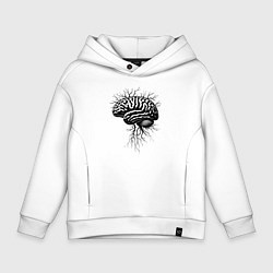 Толстовка оверсайз детская Мозг-дерево, цвет: белый