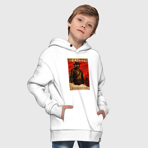 Детское худи оверсайз Red dead redemtion постер / Белый – фото 4