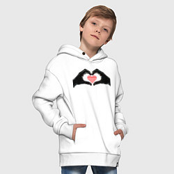 Толстовка оверсайз детская Цифровая любовь, цвет: белый — фото 2