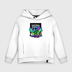 Толстовка оверсайз детская Лирили Ларила итальянские мемы, цвет: белый