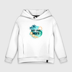 Толстовка оверсайз детская One love море, цвет: белый