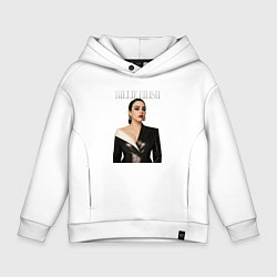 Толстовка оверсайз детская Билли Айлиш в черном костюме, цвет: белый