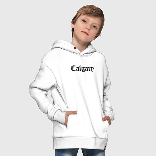 Детское худи оверсайз Calgary - Canada / Белый – фото 4
