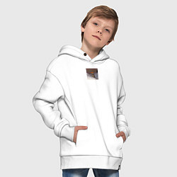 Толстовка оверсайз детская Brimstone cat meme Valorant, цвет: белый — фото 2