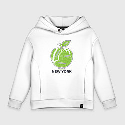 Толстовка оверсайз детская Сity of New York, цвет: белый