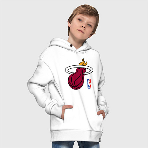 Детское худи оверсайз Майами Хит - команда НБА / Белый – фото 4