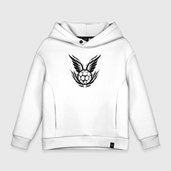Толстовка оверсайз детская Крылатый мяч гандбол, цвет: белый