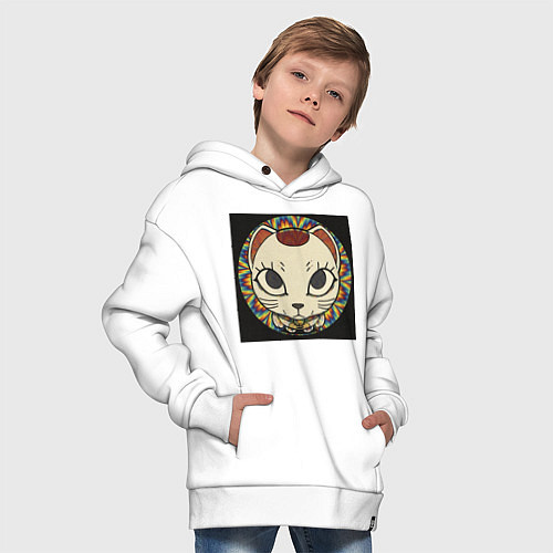 Детское худи оверсайз Радужный Дандадан / Белый – фото 4