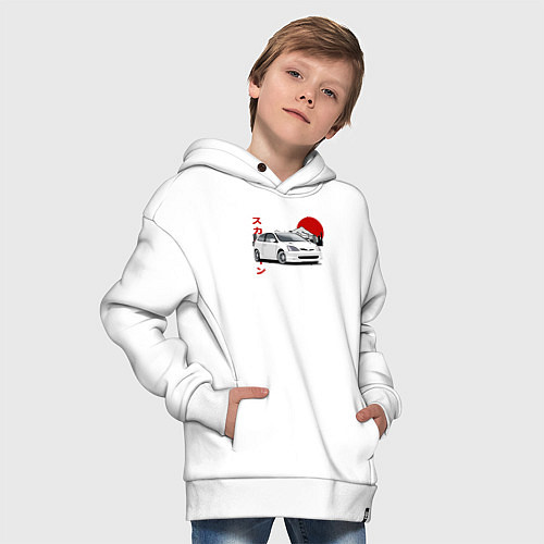 Детское худи оверсайз Honda Civic EP3 Type R / Белый – фото 4
