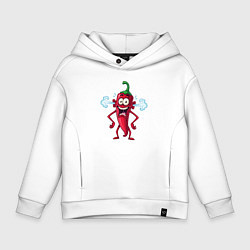 Толстовка оверсайз детская Острый перец, цвет: белый
