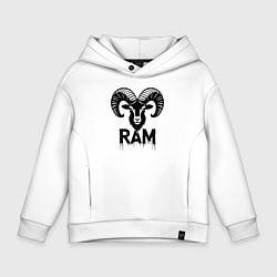 Детское худи оверсайз Черный баран с рогами