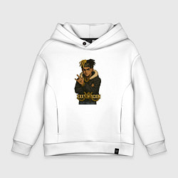 Толстовка оверсайз детская XXXTentacion мультяшка, цвет: белый