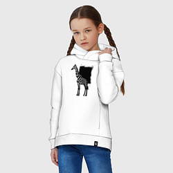 Толстовка оверсайз детская Жираф в стиле граффити, цвет: белый — фото 2