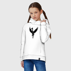 Толстовка оверсайз детская Жираф с крыльями, цвет: белый — фото 2