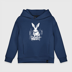 Толстовка оверсайз детская Городской кролик, цвет: тёмно-синий