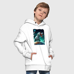 Толстовка оверсайз детская Bender bending robot and tyrannosaurus - planet ex, цвет: белый — фото 2