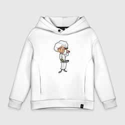 Толстовка оверсайз детская Девушка повар, цвет: белый