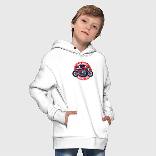 Детское худи оверсайз Cafe racer / Белый – фото 4
