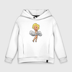 Толстовка оверсайз детская Красотка Монро, цвет: белый