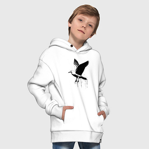 Детское худи оверсайз Летящая Чайка / Белый – фото 4