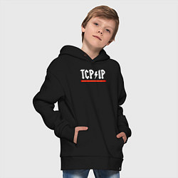 Толстовка оверсайз детская TCP IP connecting people since 1972, цвет: черный — фото 2