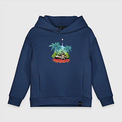 Толстовка оверсайз детская Пиксельный PUBG, цвет: тёмно-синий