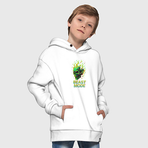 Детское худи оверсайз Режим зверя / Белый – фото 4