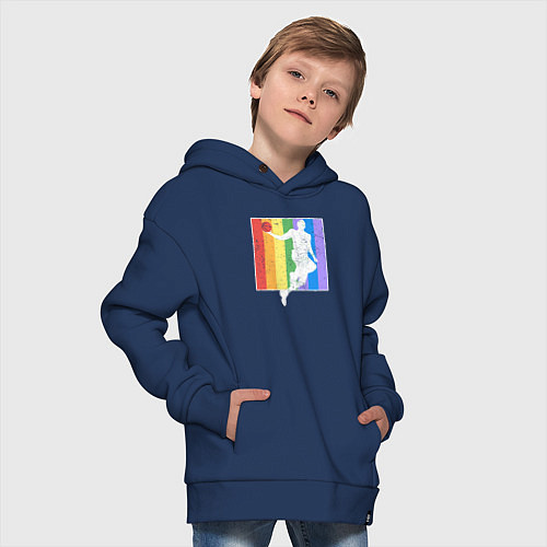 Детское худи оверсайз Play basket / Тёмно-синий – фото 4