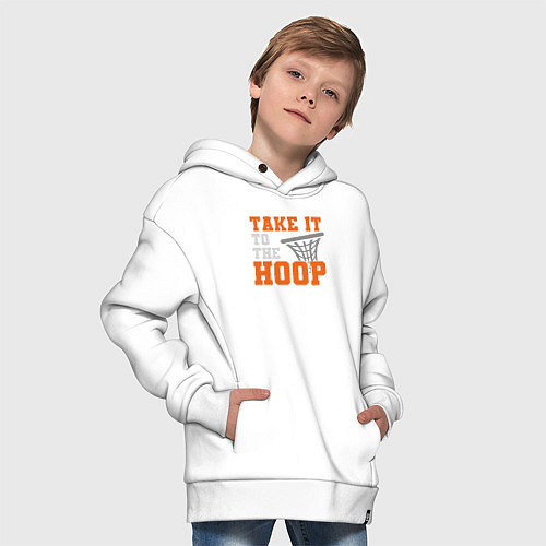 Детское худи оверсайз Take it to the hoop / Белый – фото 4