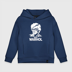 Толстовка оверсайз детская Энди Уорхол в стиле стрит-арт, цвет: тёмно-синий