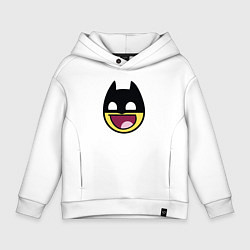 Толстовка оверсайз детская Batman smile, цвет: белый