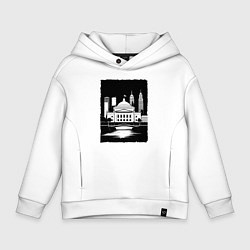 Толстовка оверсайз детская Капитолий у высоток, цвет: белый