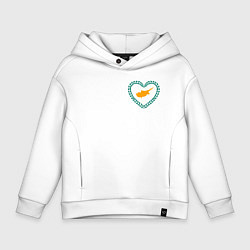 Толстовка оверсайз детская Кипр в сердечке, цвет: белый