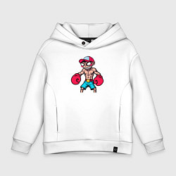 Толстовка оверсайз детская Мульт-боксер, цвет: белый