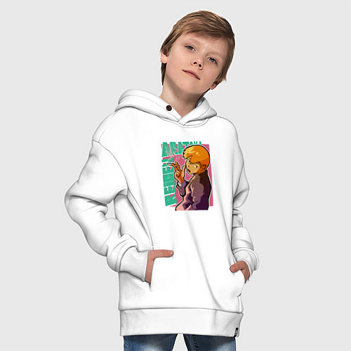 Детское худи оверсайз Моб психо 100 Arataka Reigen / Белый – фото 4