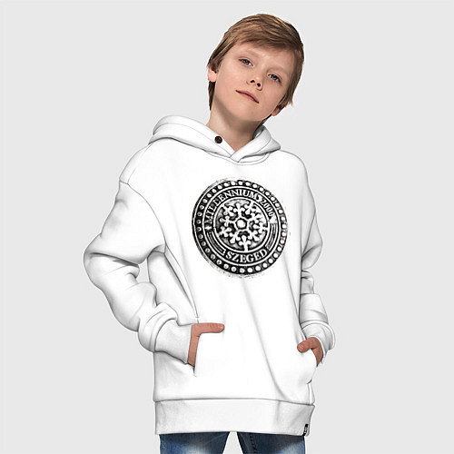 Детское худи оверсайз Путешествие в Венгрию / Белый – фото 4