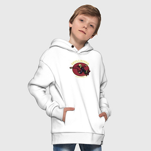 Детское худи оверсайз Skullrider / Белый – фото 4