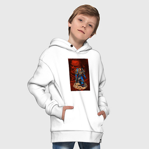Детское худи оверсайз Space Marine / Белый – фото 4